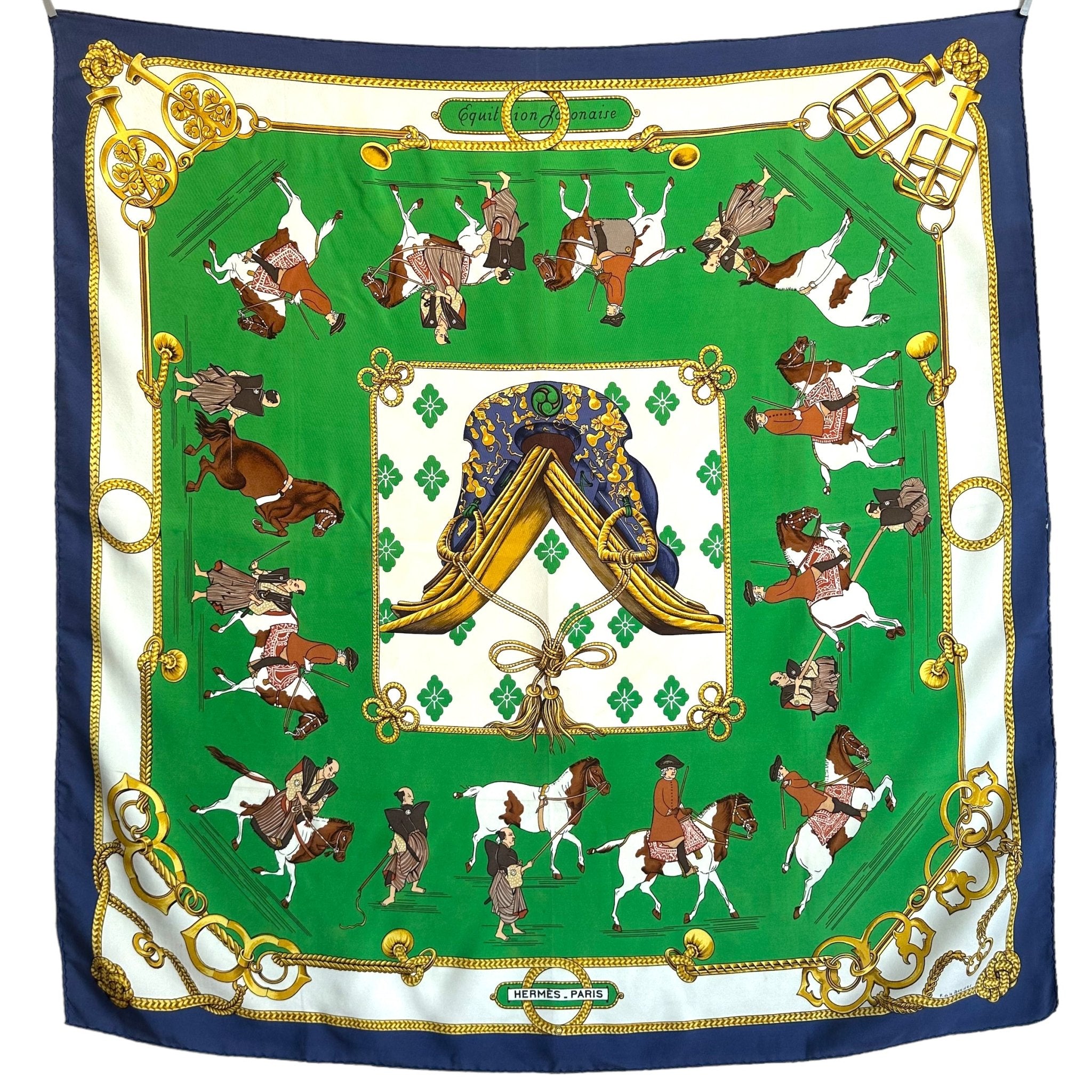 Équitation japonaise - FOULARD HERMES 90 CM - Carré Society