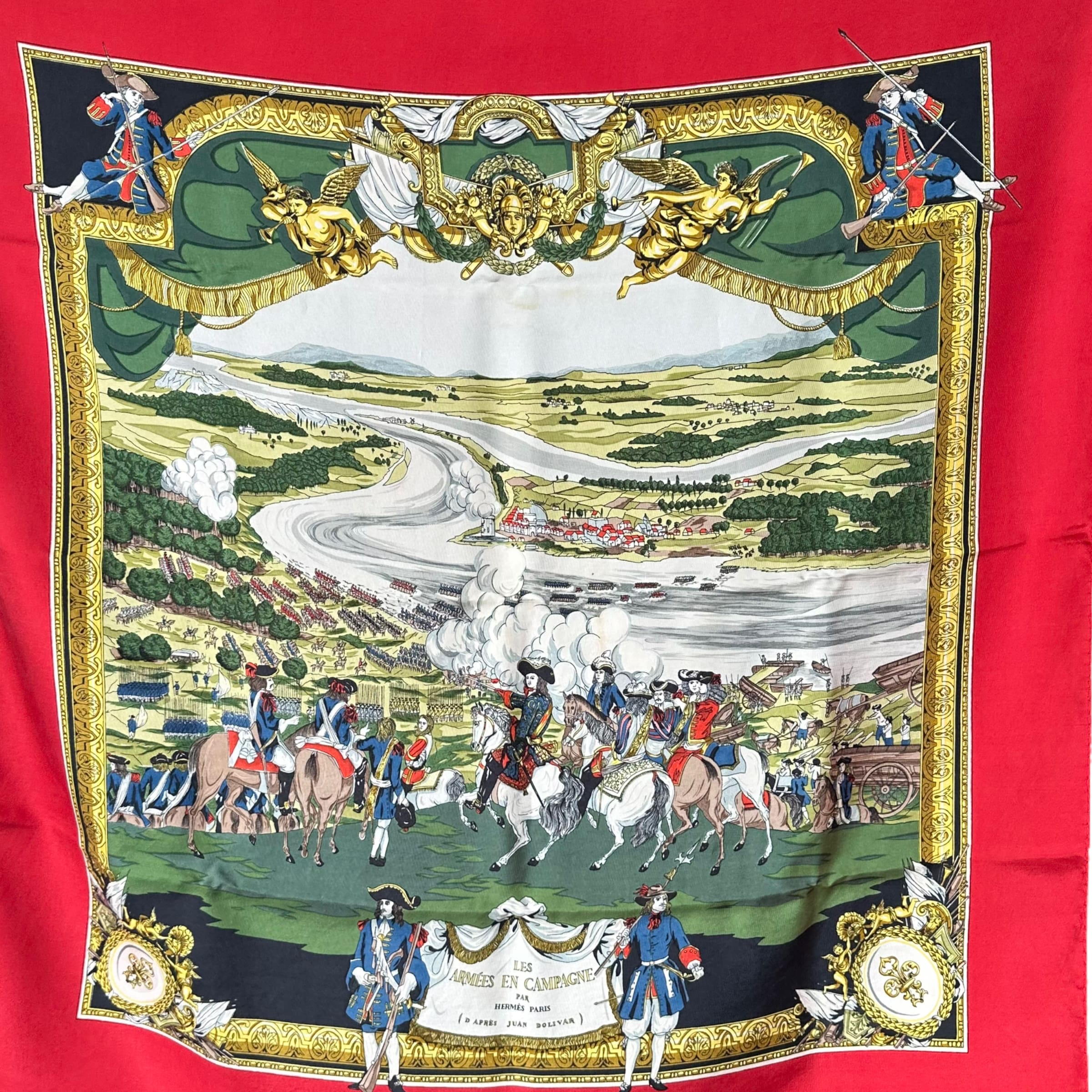 Les Armées en campagne (d'après Juan Dolivar) - FOULARD HERMES 90CM