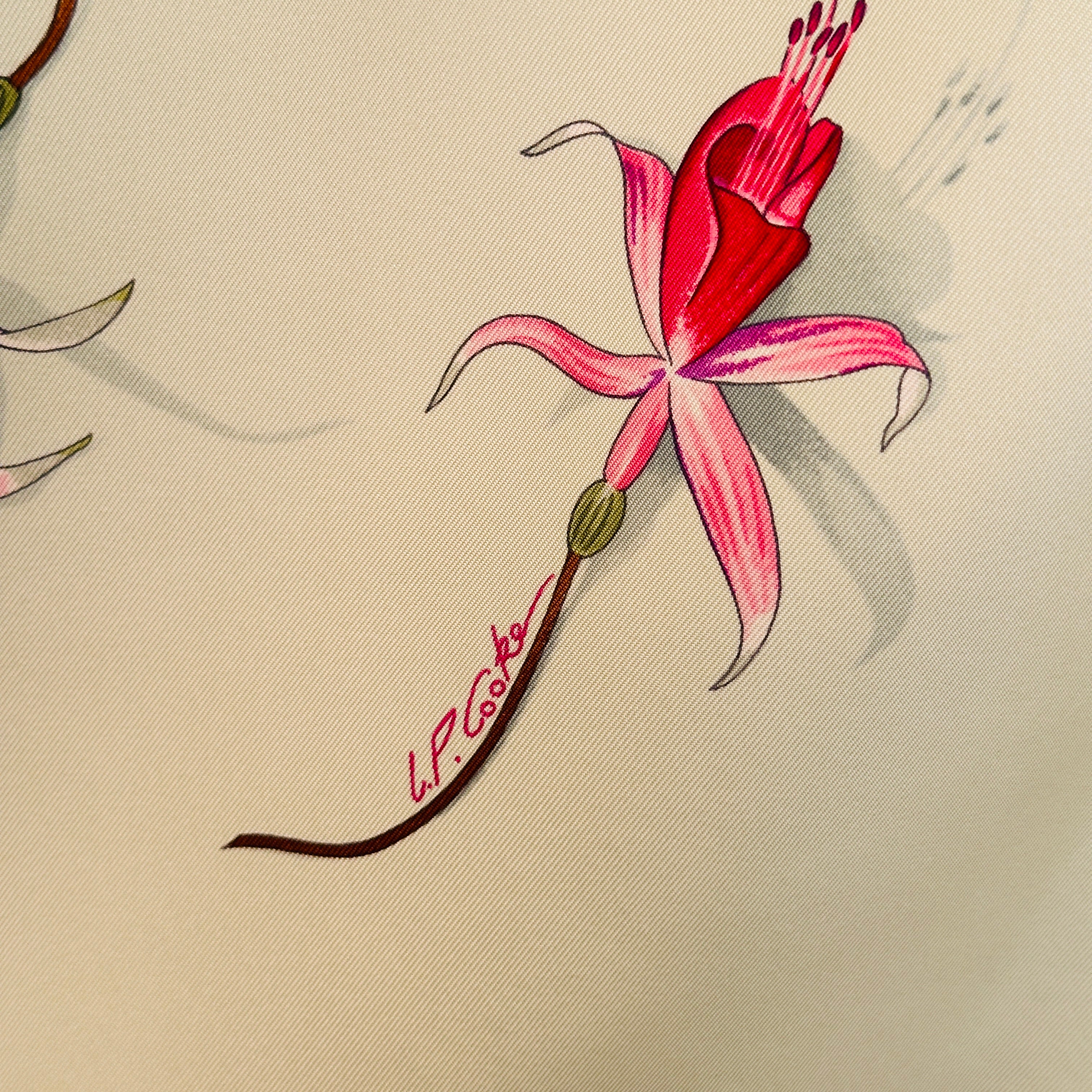 Fleurs de fuchsia - FOULARD HERMES 90 CM