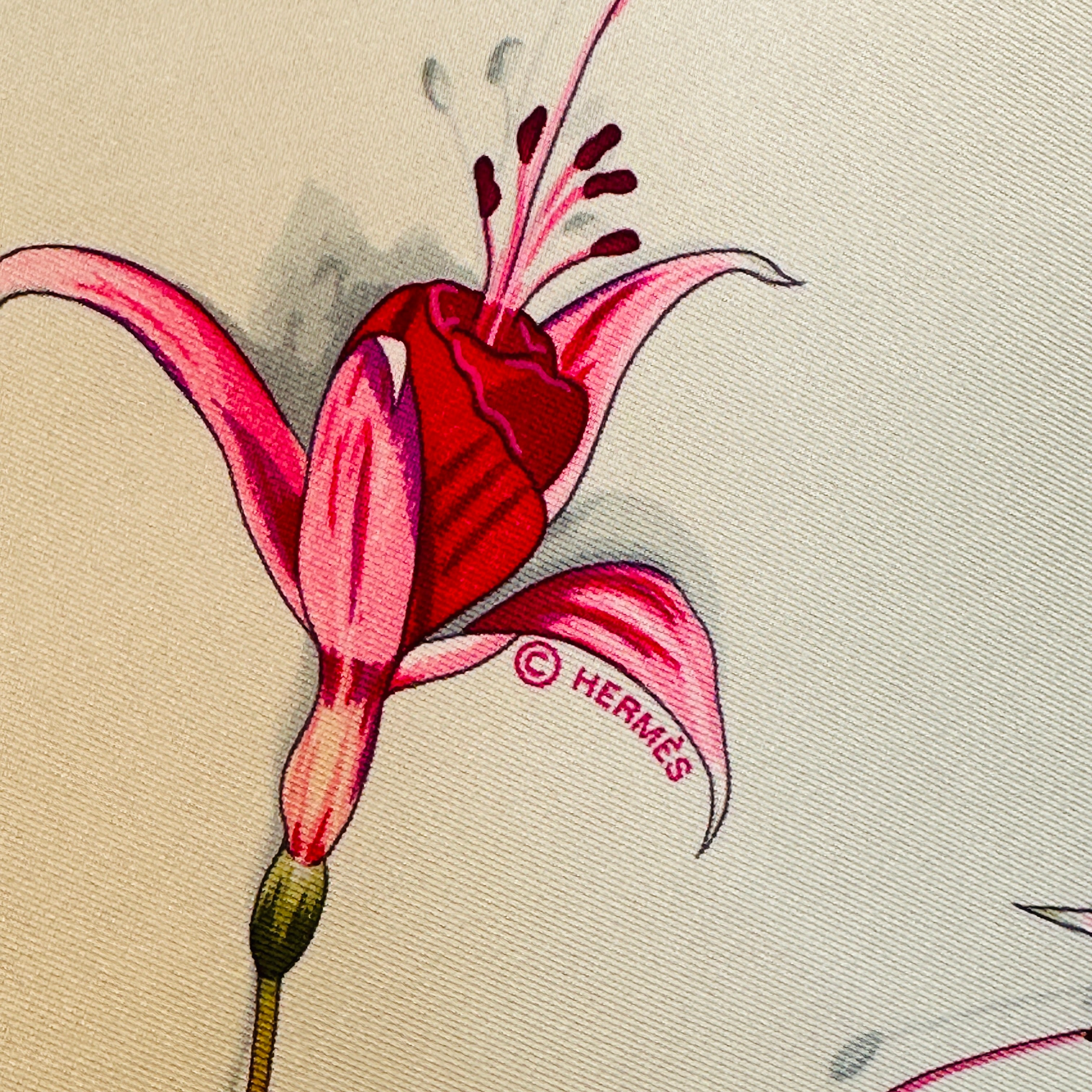 Fleurs de fuchsia - FOULARD HERMES 90 CM
