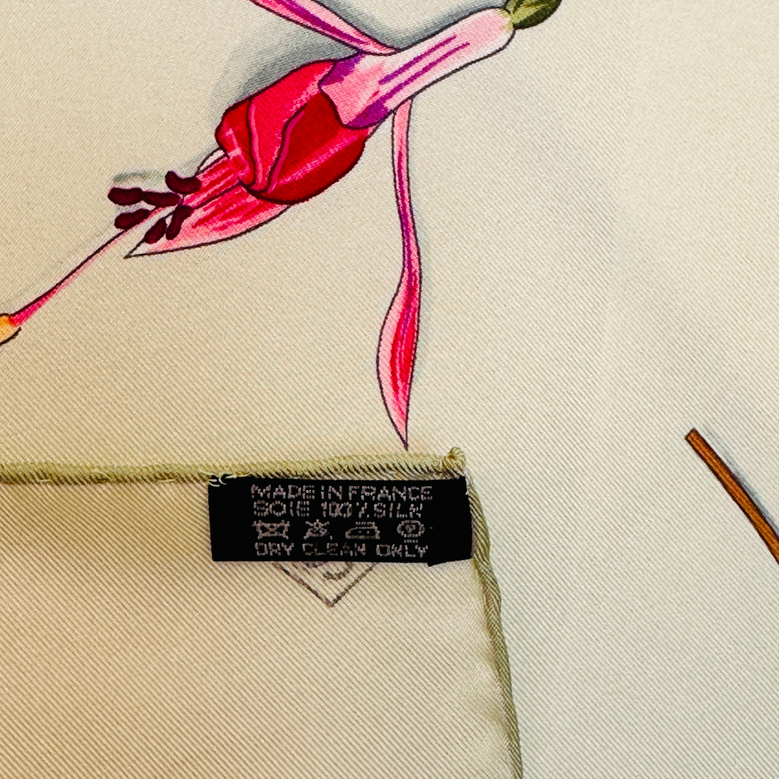 Fleurs de fuchsia - FOULARD HERMES 90 CM
