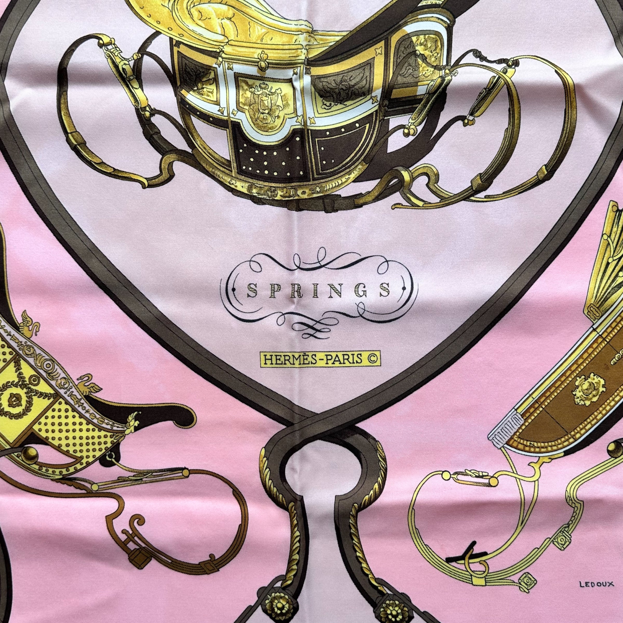SPRINGS by Philippe Ledoux-FOULARD CARRE HERMES-1974 