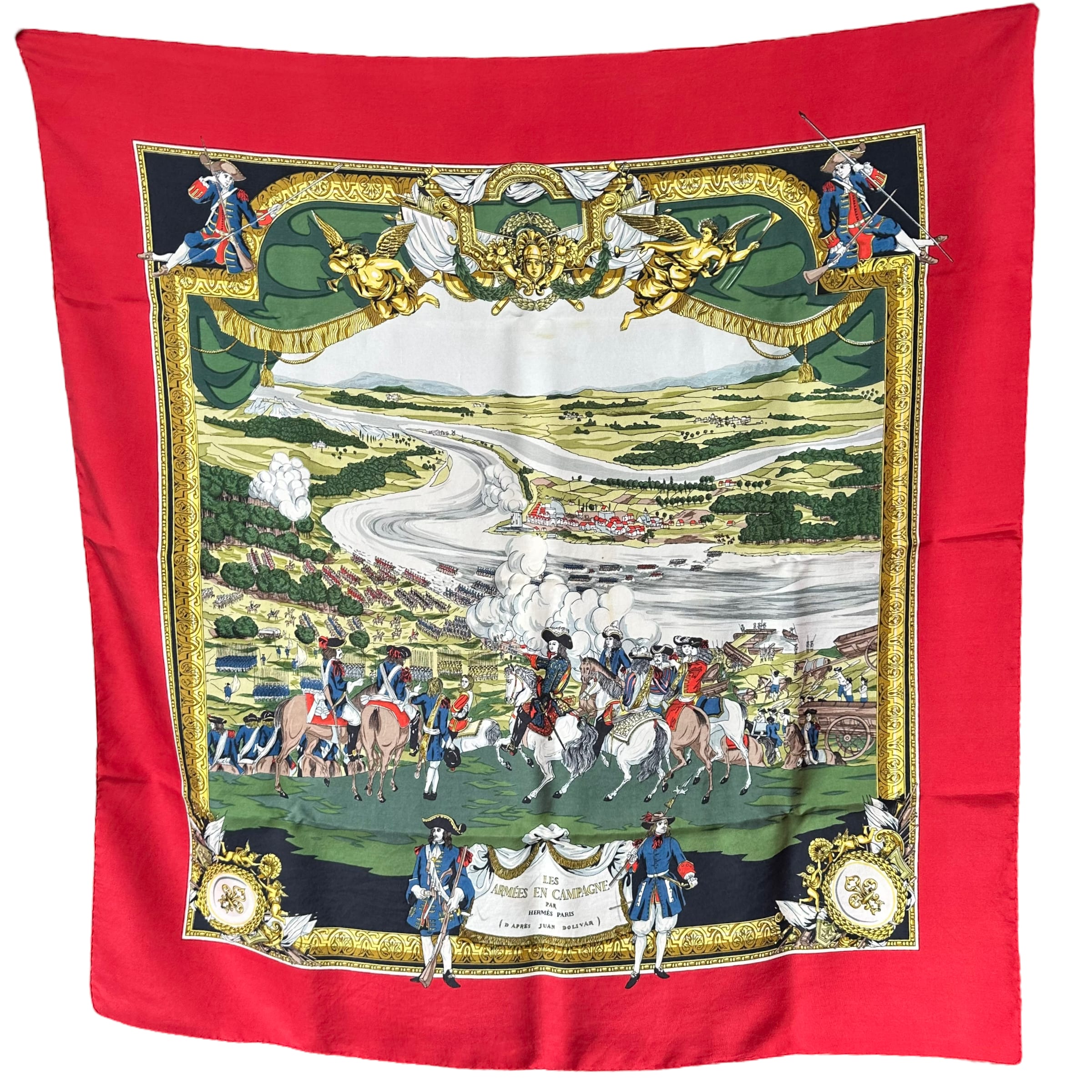 foulard-hermes-intitule-les-armees-en-campagne-entourage-couleur-rouge