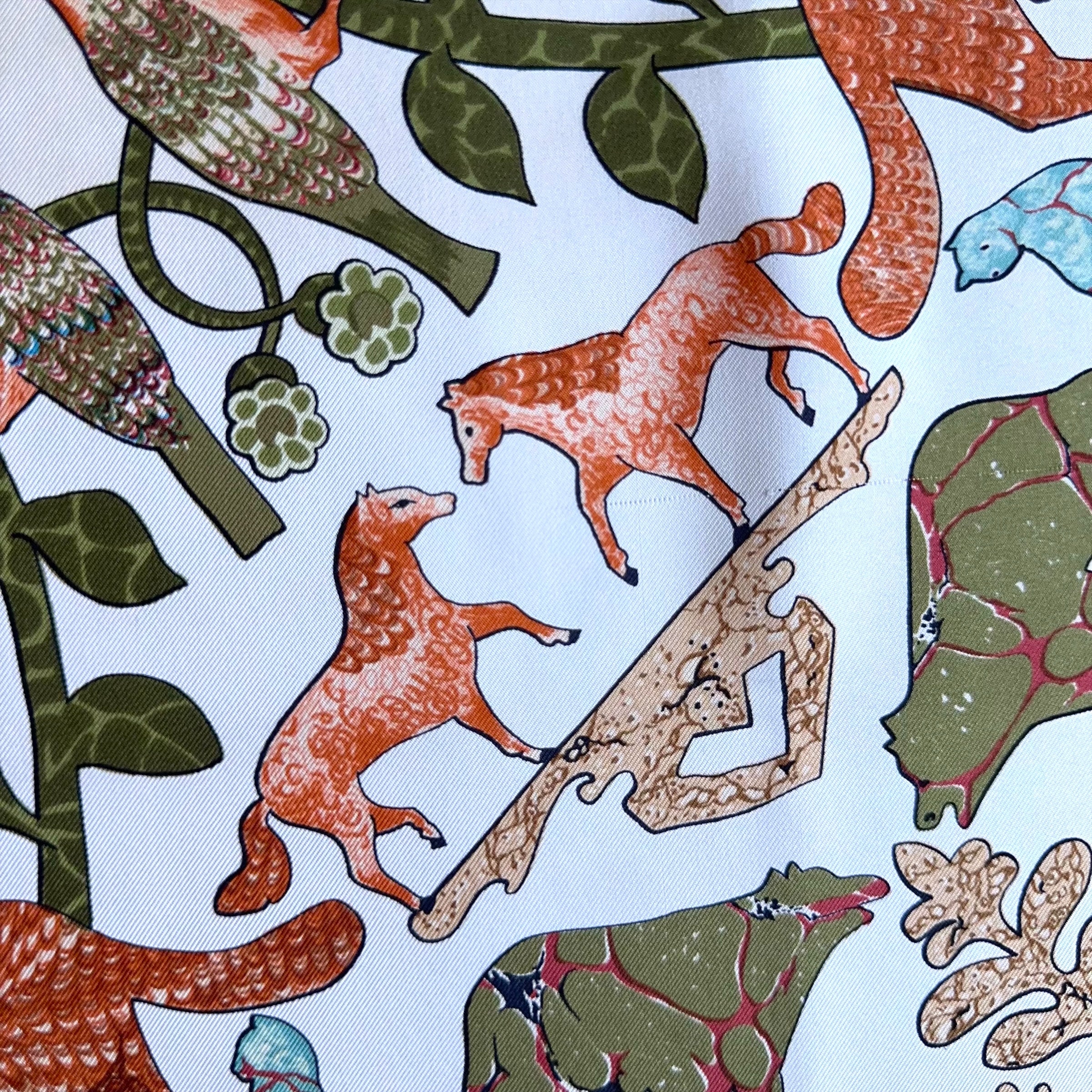 Carré Hermès 90 cm – Early America – F. de la Perrière (1981)