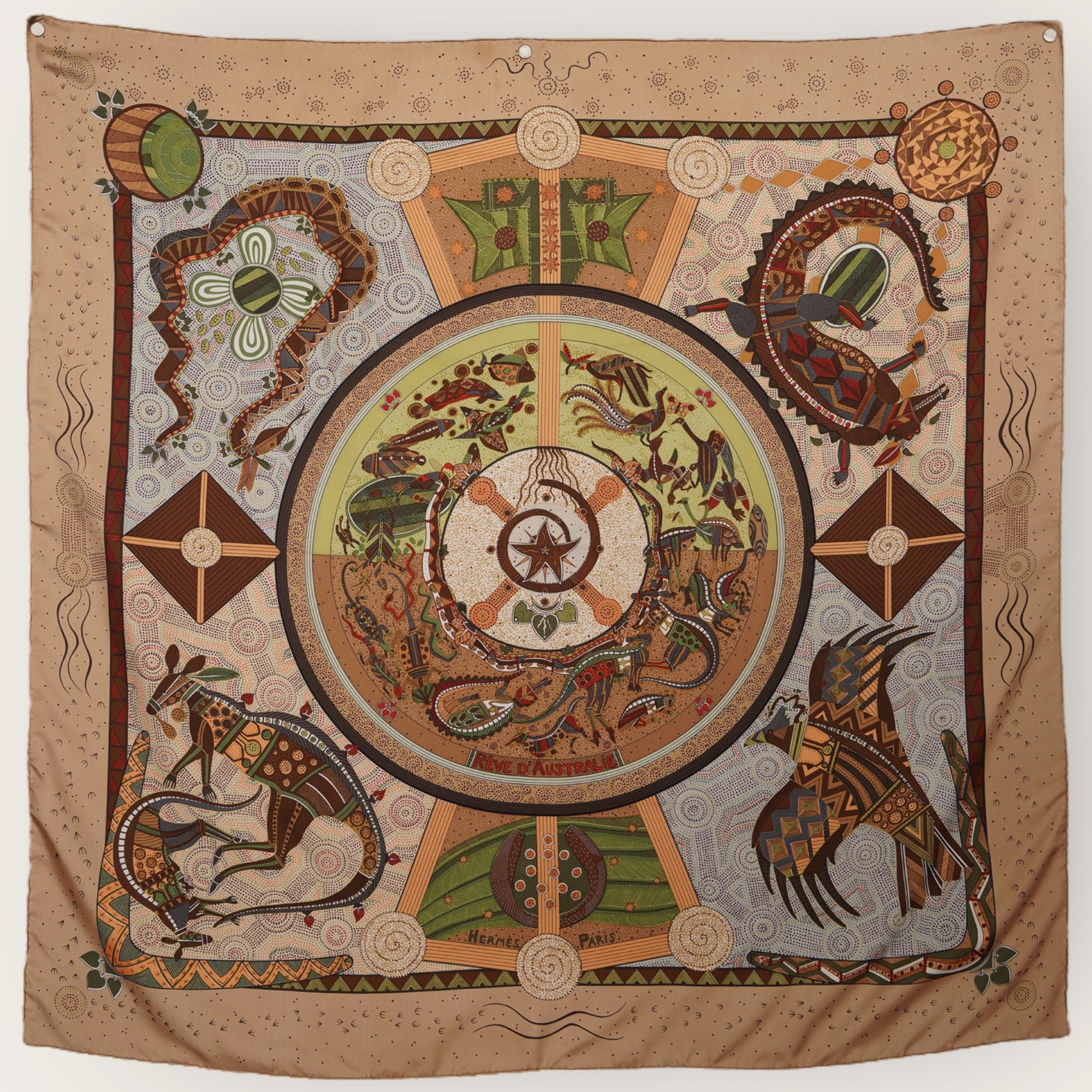 Rêve d'Australie - FOULARD HERMES 90CM