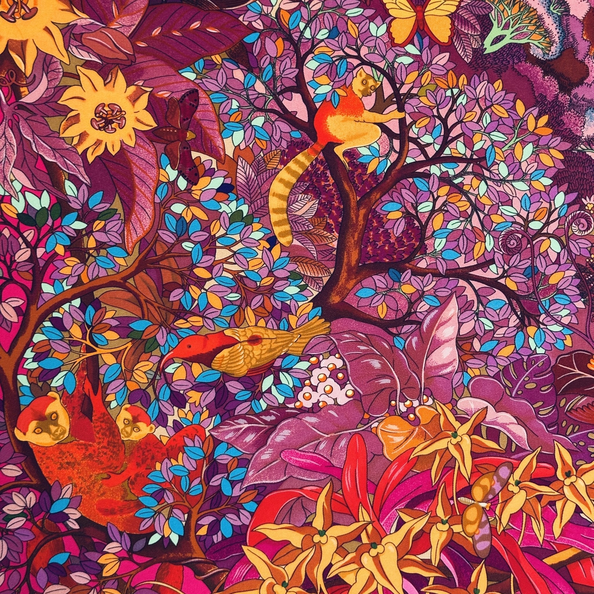 foulard carre hermes au coeur de la vie rose 