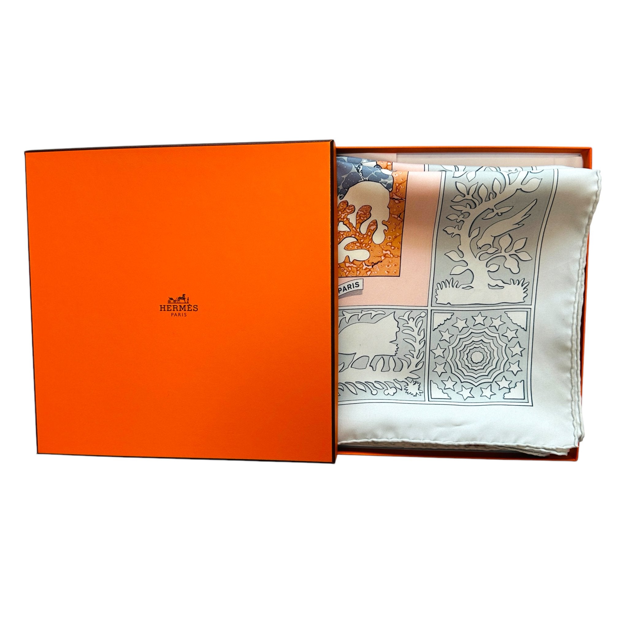 carre hermes early america dans sa boite orange 