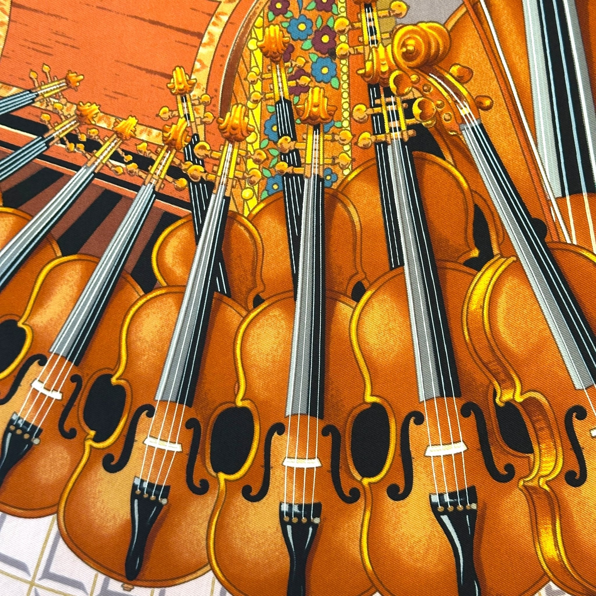 violons foulard hermes hommage a mozart