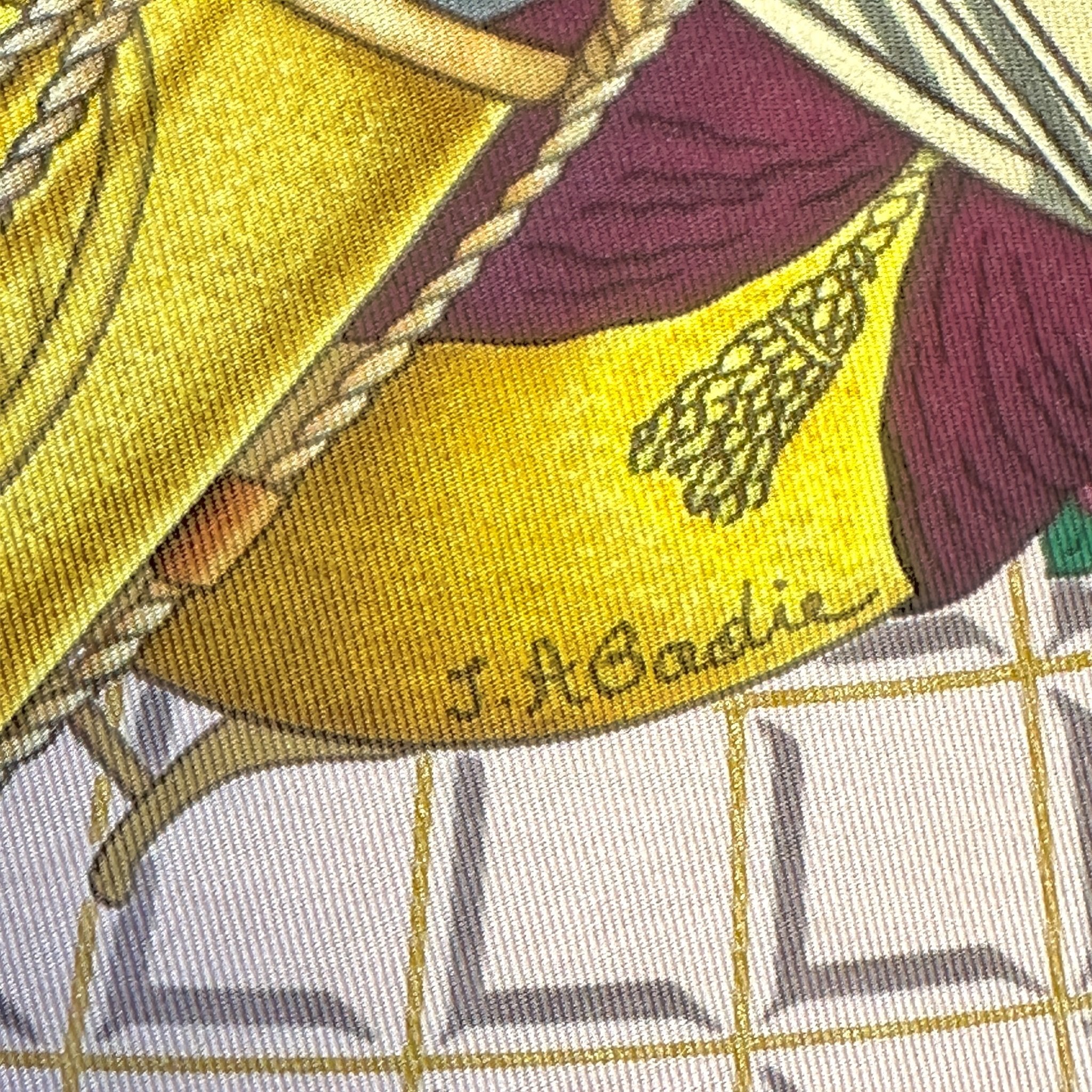 signature du designer abadie du foulard hermes hommage a mozart