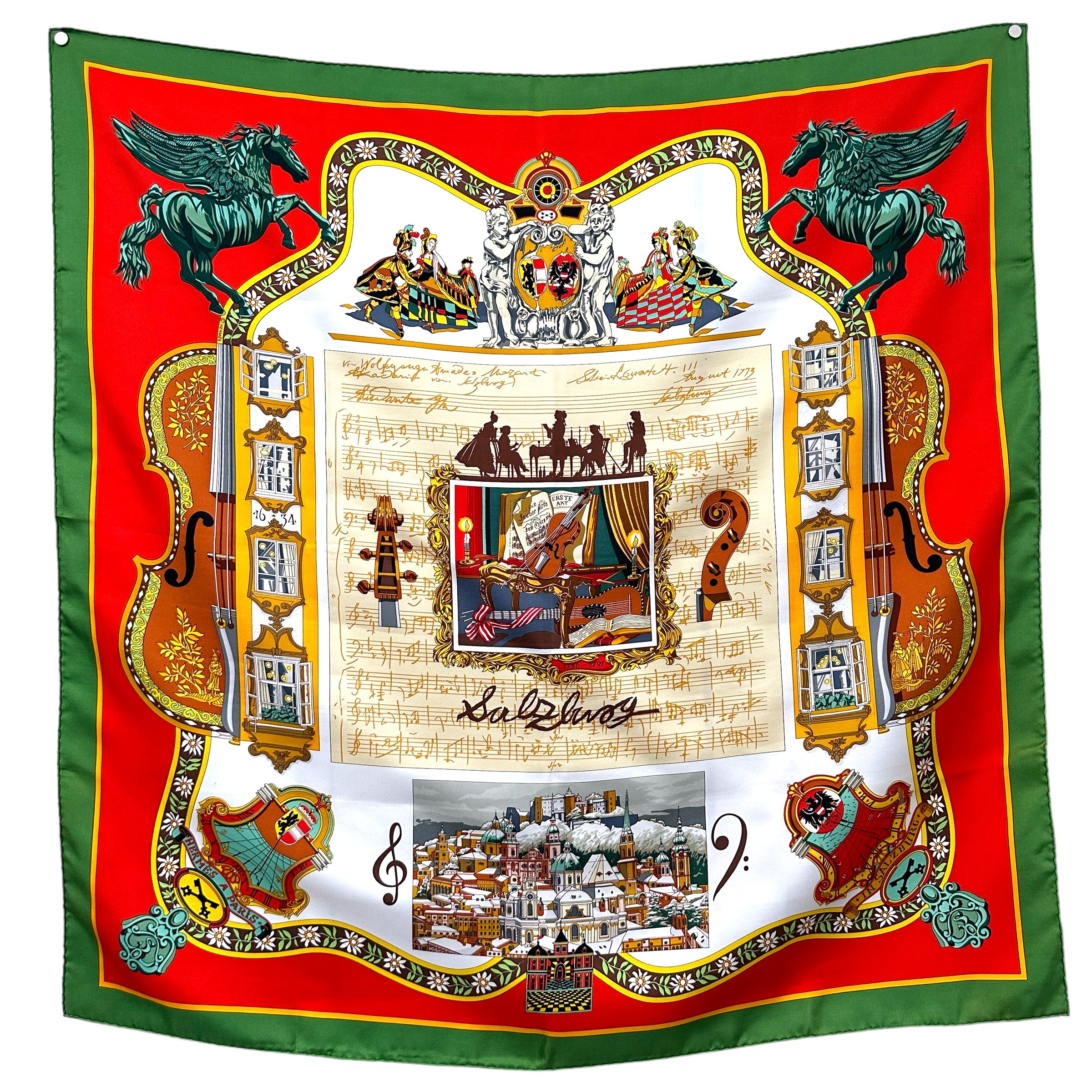 foulard hermes salzburg rouge et vert 