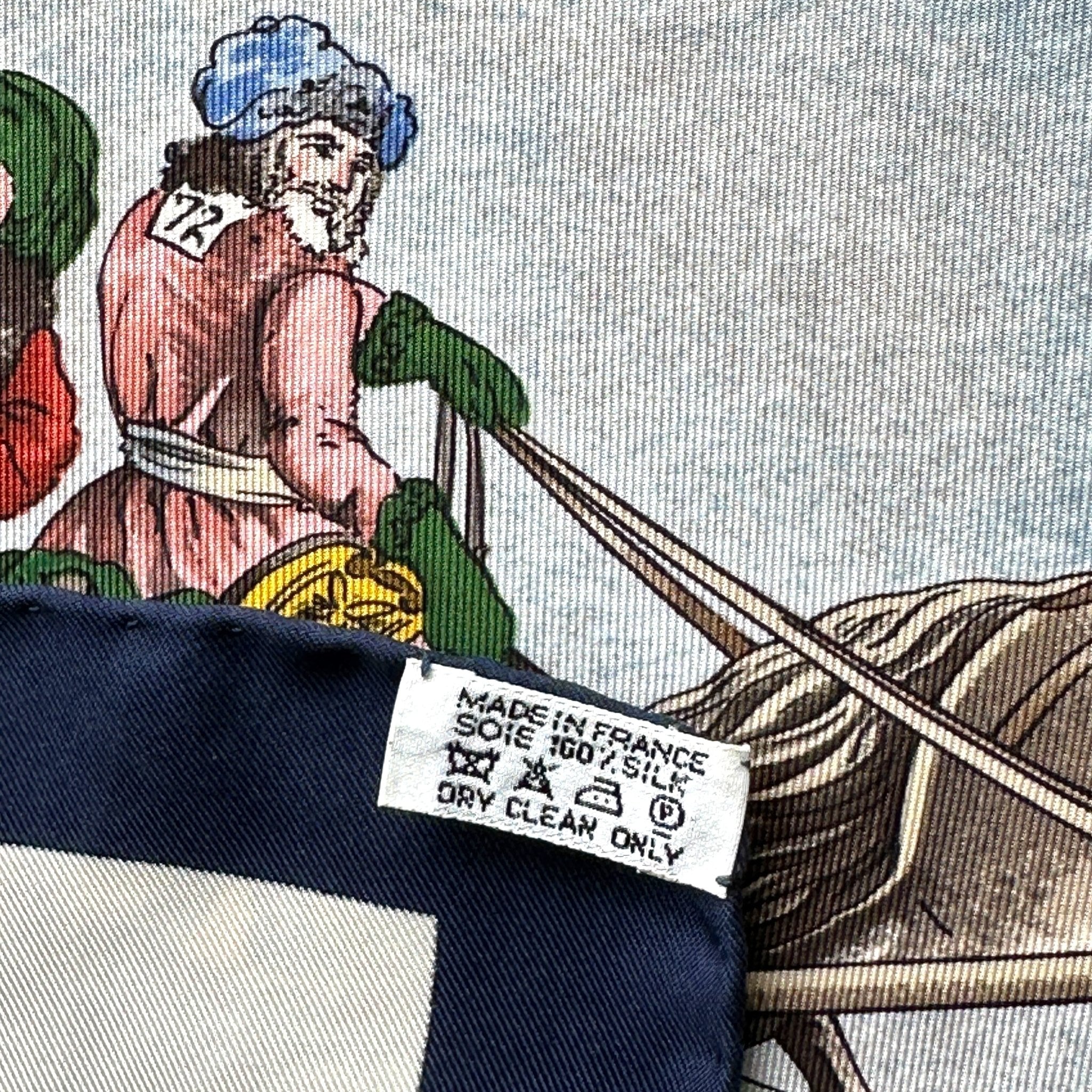 Étiquette de composition Hermès – 100 % soie, made in France