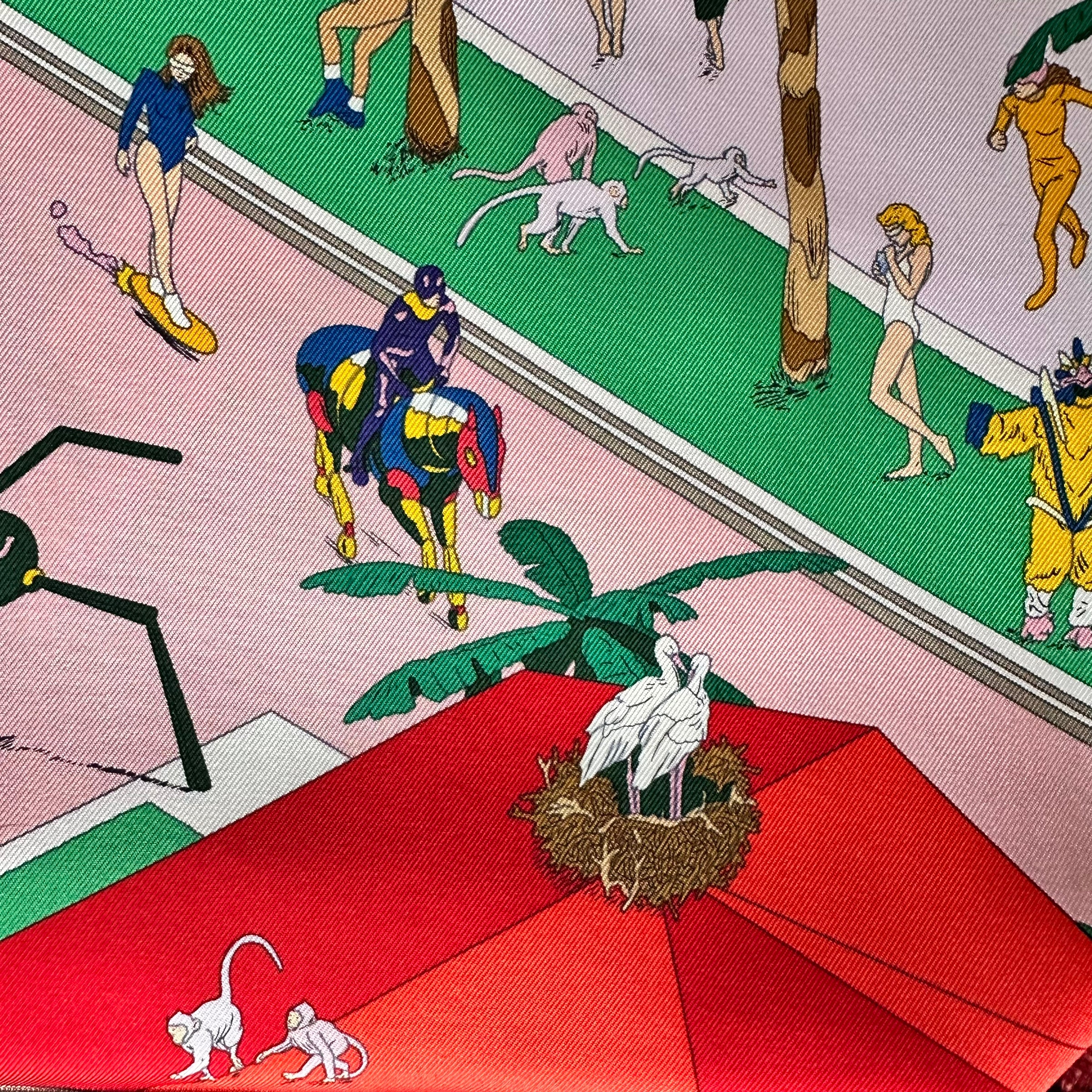 ON THE BEACH BY UGO BIENVENU - CARRE HERMES 90 SCARF - NEW