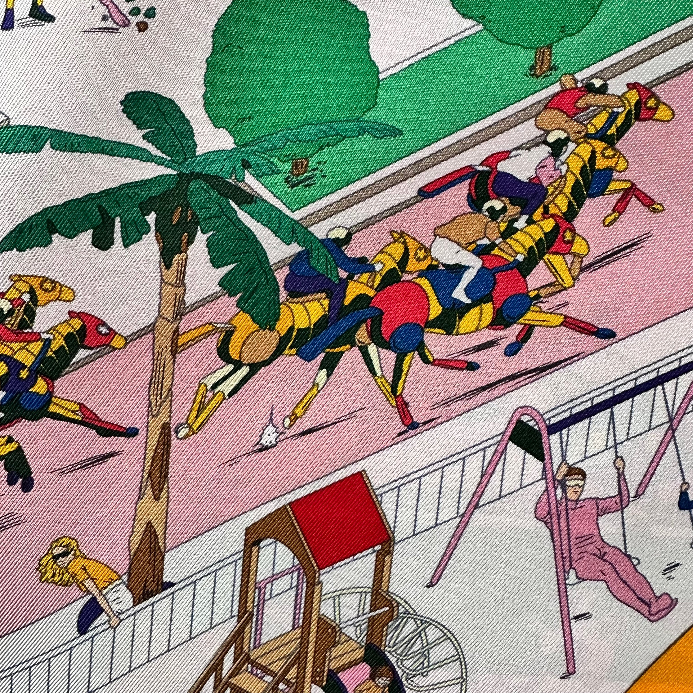 ON THE BEACH BY UGO BIENVENU - CARRE HERMES 90 SCARF - NEW